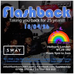 Flashback event details at SWAY bar in London